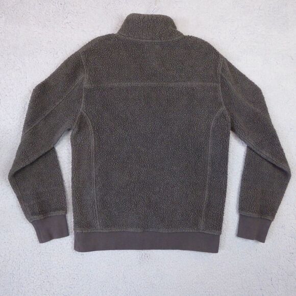 J Crew Sweater Men's Small Gray Fleece Pullover 1/4 Snap Deep Pile New York - Picture 7 of 11